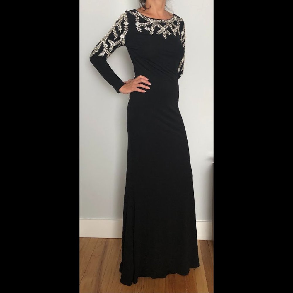Couture Special Occasions Full Length Black Dress by Badgley Mischka Couture